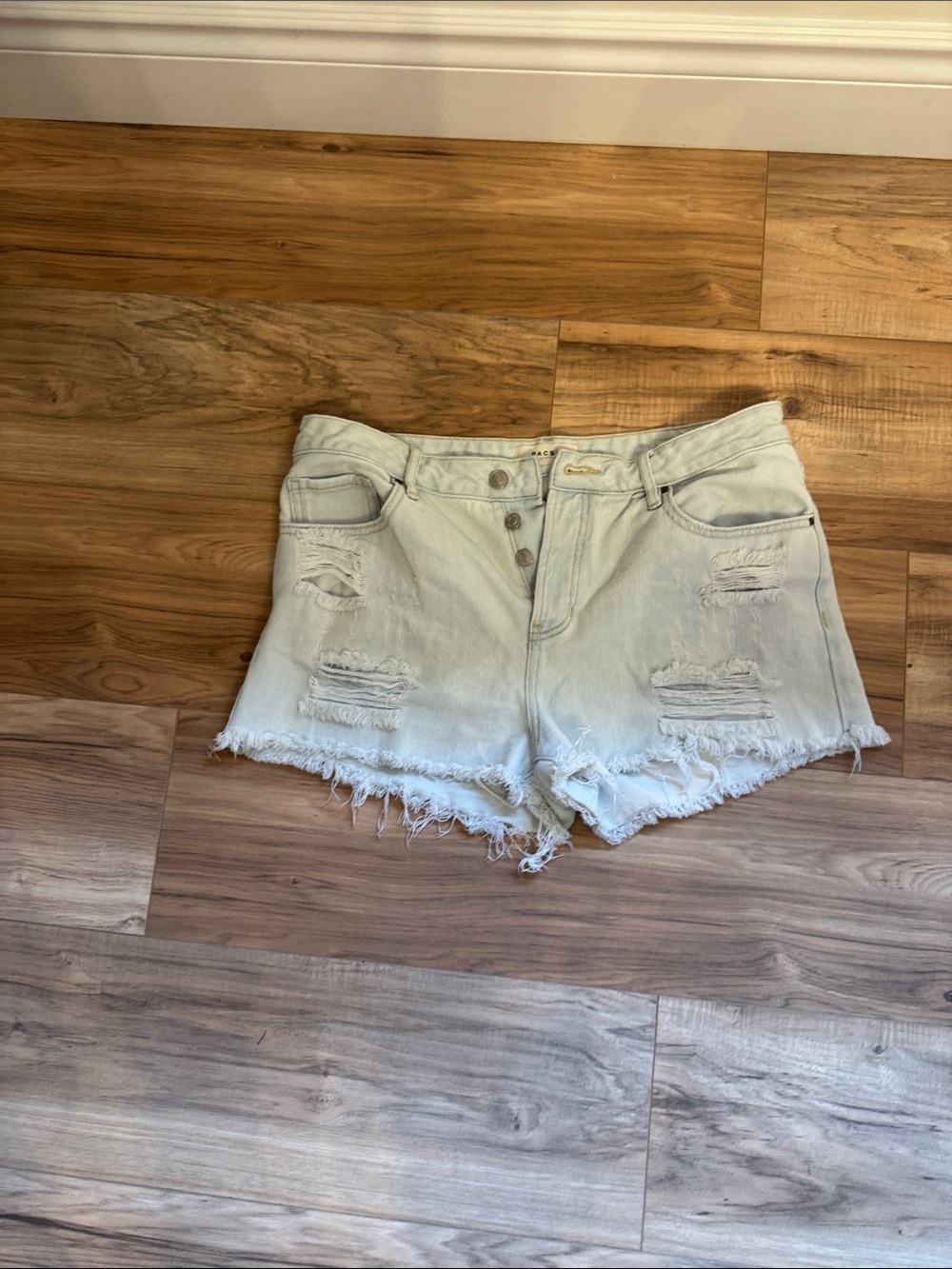 PacSun Light Wash Distressed High-Rise Denim Shorts